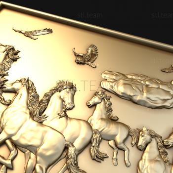 3D model Horses in the clouds (STL)